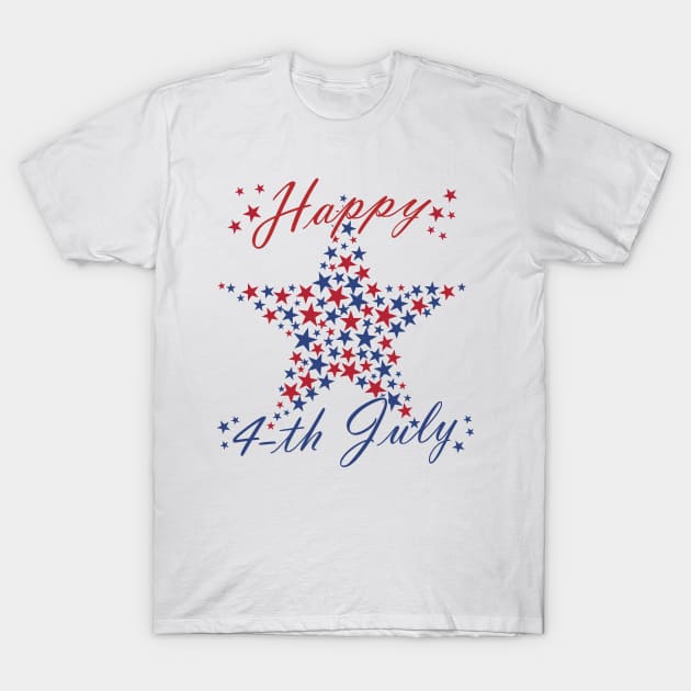 Happy 4-th of July Independence Day T-Shirt by NuttyShirt